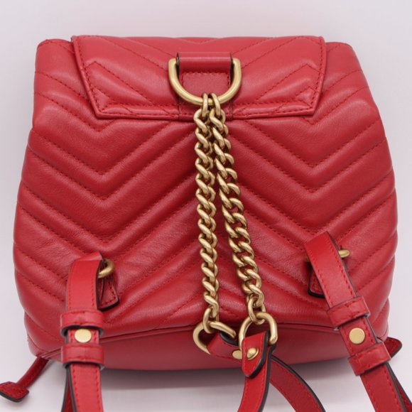 Gucci GG Marmont Red Leather Mini Backpack Bag Purse NWOT main image 4